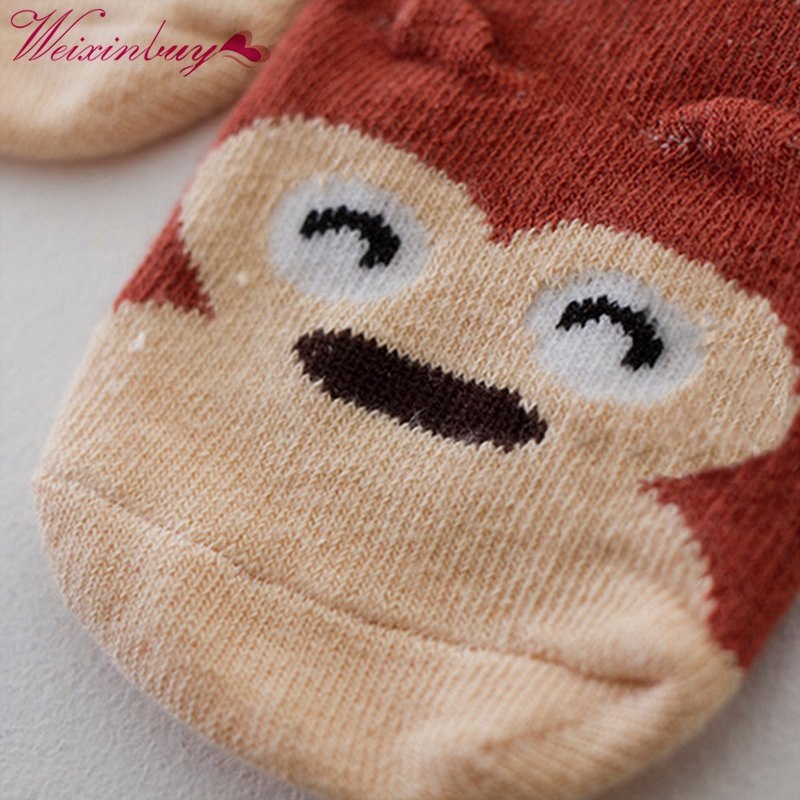 Small Infant Socks Little Ears Cotton Socks Kids Baby Cartoon Pattern Anti-slip Socks S M New Arrival