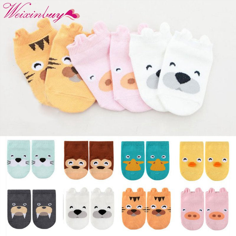 Small Infant Socks Little Ears Cotton Socks Kids Baby Cartoon Pattern Anti-slip Socks S M New Arrival