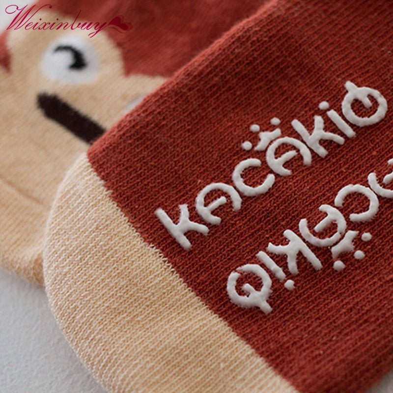 Small Infant Socks Little Ears Cotton Socks Kids Baby Cartoon Pattern Anti-slip Socks S M New Arrival