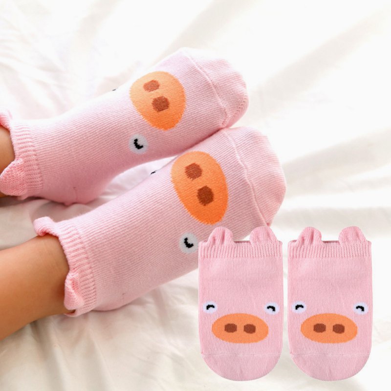 Small Infant Socks Little Ears Cotton Socks Kids Baby Cartoon Pattern Anti-slip Socks S M New Arrival