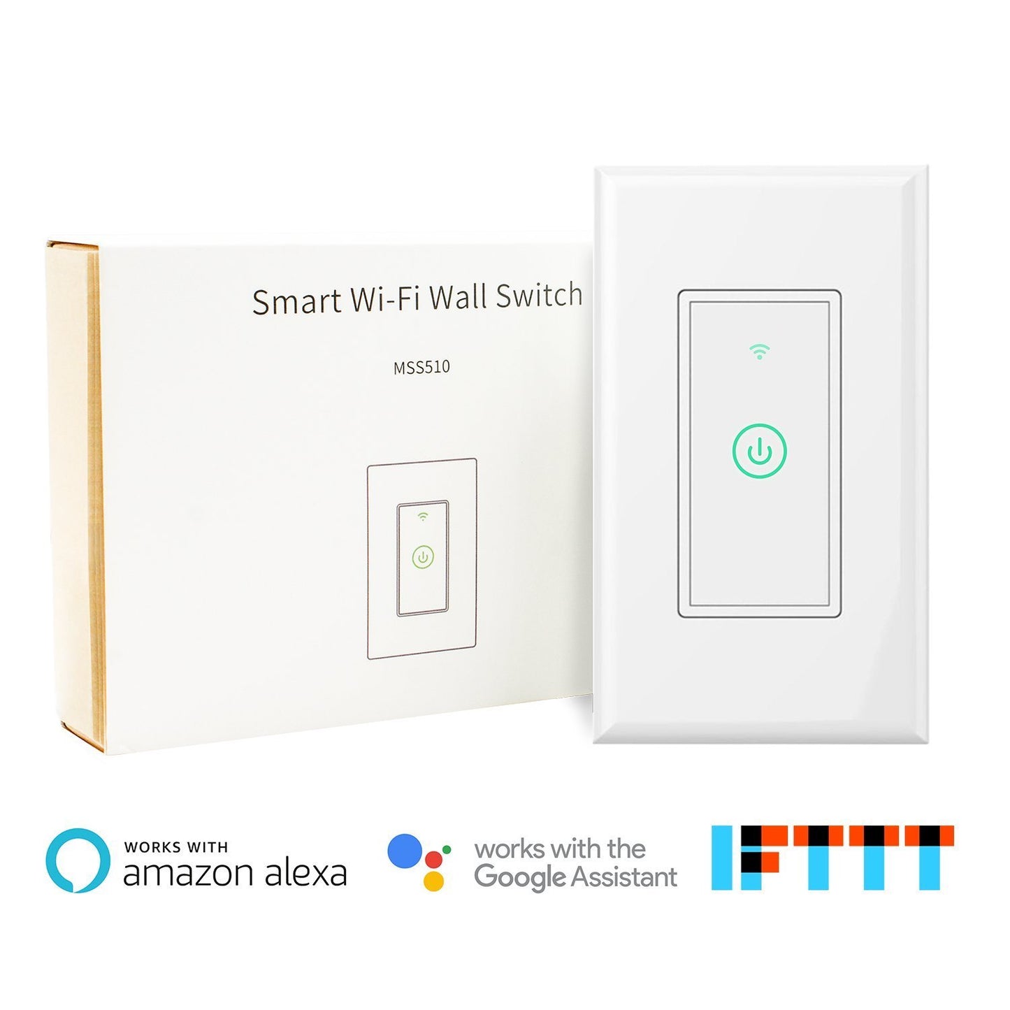 Smart Wi-Fi Wall Light Switch Alexa Google Assistant Supported Fit US CA Wall Switches Remote Control Timing Function