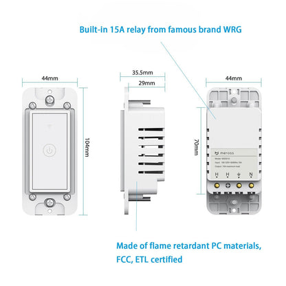 Smart Wi-Fi Wall Light Switch Alexa Google Assistant Supported Fit US CA Wall Switches Remote Control Timing Function