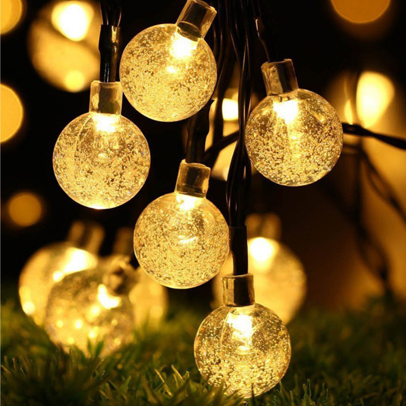 Solar LED Crystal Ball String Light 7M  Waterproof Fairy Lights Christmas Wedding Garland Garden Lawn Tree Outdoor Decoration