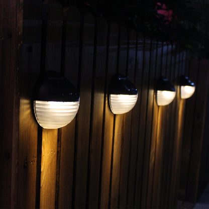 Solar Powered 6 LED Outdoor Deck Semi Circle Step Waterproof Wall Yard Garden Fence Street Security Pathway Lamp Night Light 1PC