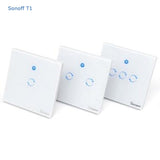 Sonoff T1 3 Gang Smart WiFi Wall Touch RF 86 Type UK Light Switch Smart Home Automation Module Remote Control Smart Switch