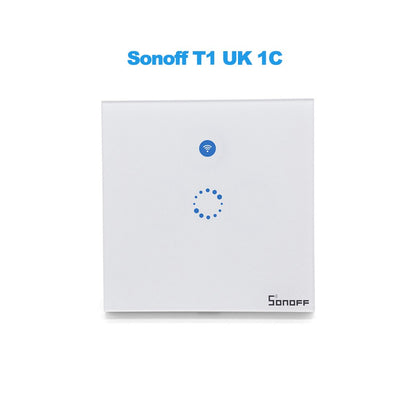 Sonoff T1 EU Smart Wifi Wall Touch Light Switch 1 Gang 2 Gang Touch/WiFi/433 RF/APP Remote Smart Home Controller Work with Alexa