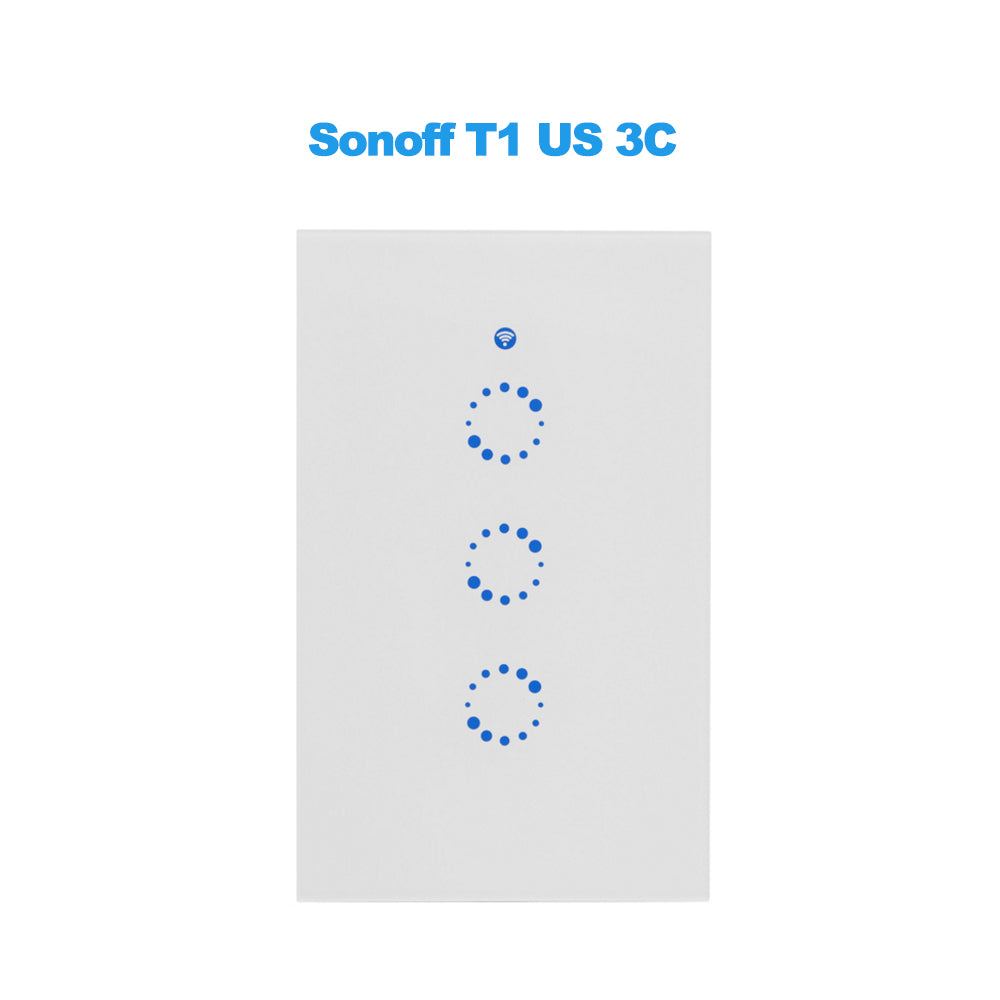 Sonoff T1 EU Smart Wifi Wall Touch Light Switch 1 Gang 2 Gang Touch/WiFi/433 RF/APP Remote Smart Home Controller Work with Alexa