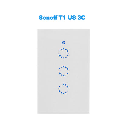 Sonoff T1 EU Smart Wifi Wall Touch Light Switch 1 Gang 2 Gang Touch/WiFi/433 RF/APP Remote Smart Home Controller Work with Alexa