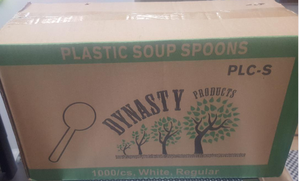 Regular Plastic Soup Spoons  1000 pcs White