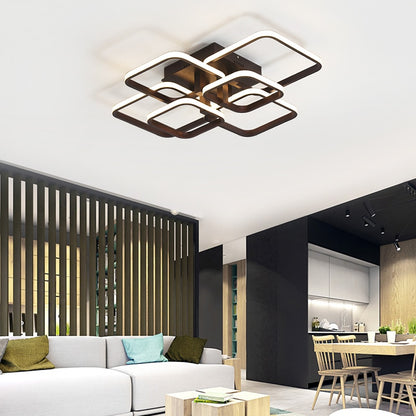 Square Circel Rings Chandelier For Living Room Bedroom Home AC85-265V Modern Led Ceiling Chandelier Lamp Fixtures Free Shipping