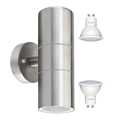 Stainless Steel Up Down Wall Light GU10 IP65 Double Outdoor Wall Light