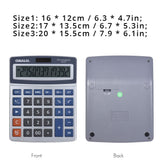 Standard Function Desktop Electronic Calculator 12 Digits Large Display Solar Battery Dual Power Supply for School Home Office