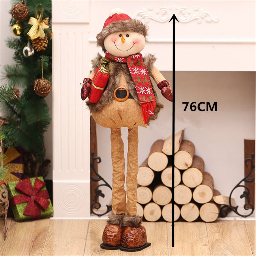 Standing Large Retractable Santa Claus/Snowman/Reindeer Figurine Christmas tree Ornaments Kids Christmas Gifts