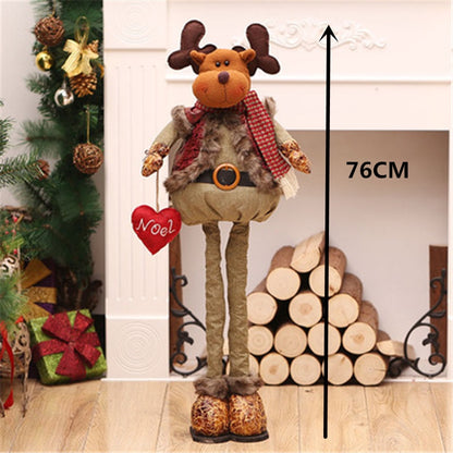 Standing Large Retractable Santa Claus/Snowman/Reindeer Figurine Christmas tree Ornaments Kids Christmas Gifts