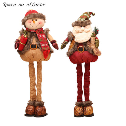 Standing Large Retractable Santa Claus/Snowman/Reindeer Figurine Christmas tree Ornaments Kids Christmas Gifts