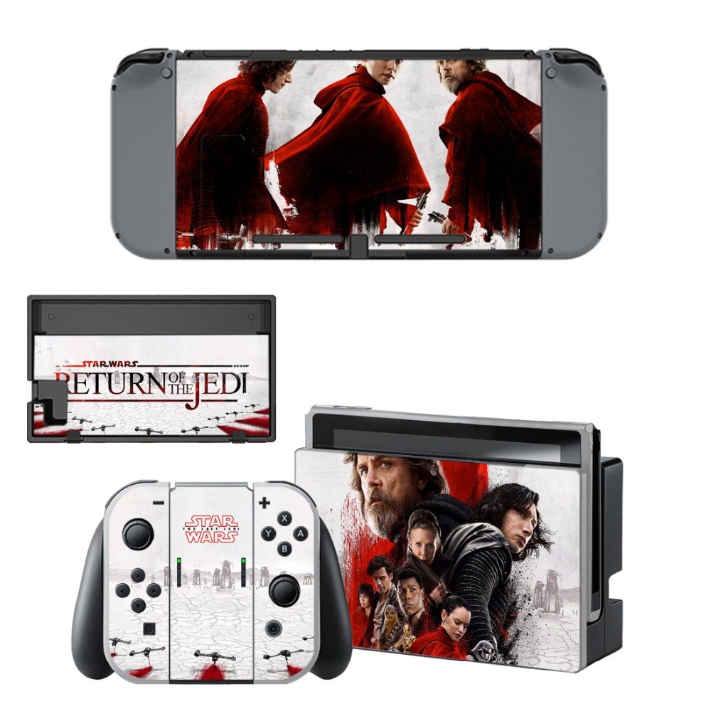 Star Wars Decal Vinyl Skin Sticker for Nintendo Switch NS Console + Controller + Stand Holder Protective Skin Sticker