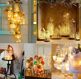 String Lights Micro Copper Light 10/20 LED CR2032/AA Battery Operated for Party Vase Gift Dress Bedroom Bikes Holiday Decoration