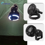 Super Bright 2 in 1 18LED Tent Camping Light with Ceiling Fan Hiking portable Outdoor Lantern cool comfortable Lamp