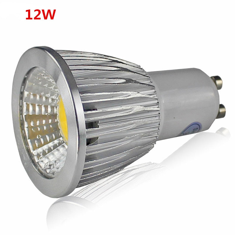 Super Bright GU10 Bulb Light Dimmable Led Ceiling light Warm/White 85-265V 9W 12W 15W GU10 COB LED lamp light GU10 led Spotlight