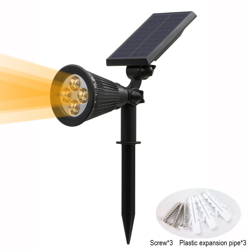 T-SUNRISE Solar Spotlight Adjustable Solar Powered Lamp 4/7 LED In-Ground Light Waterproof Landscape Wall Light Outdoor Garden