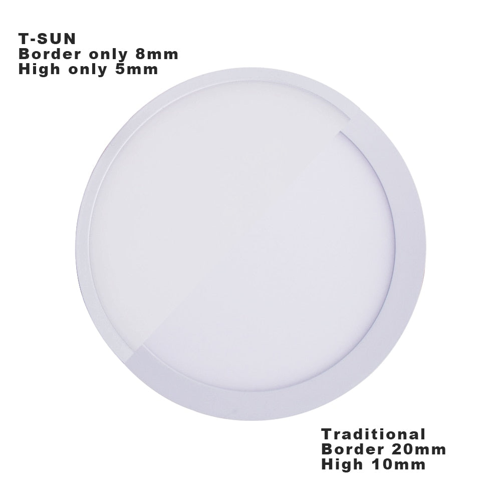 T-SUNRISE Ultra Thin LED Panel Downlight 8W 16W 24W 32W Round/Square LED Ceiling Recessed Lights Power Supply Included SMD4014