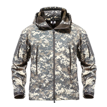 TACVASEN Army Camouflage Men Jacket Coat Military Tactical Jacket Winter Waterproof Soft Shell Jackets Windbreaker Hunt Clothes