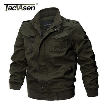 TACVASEN Military Jacket Men Winter Cotton Jacket Coat Army Men's Pilot Jacket Air Force Autumn Casual Cargo Jaqueta TD-QZQQ-009