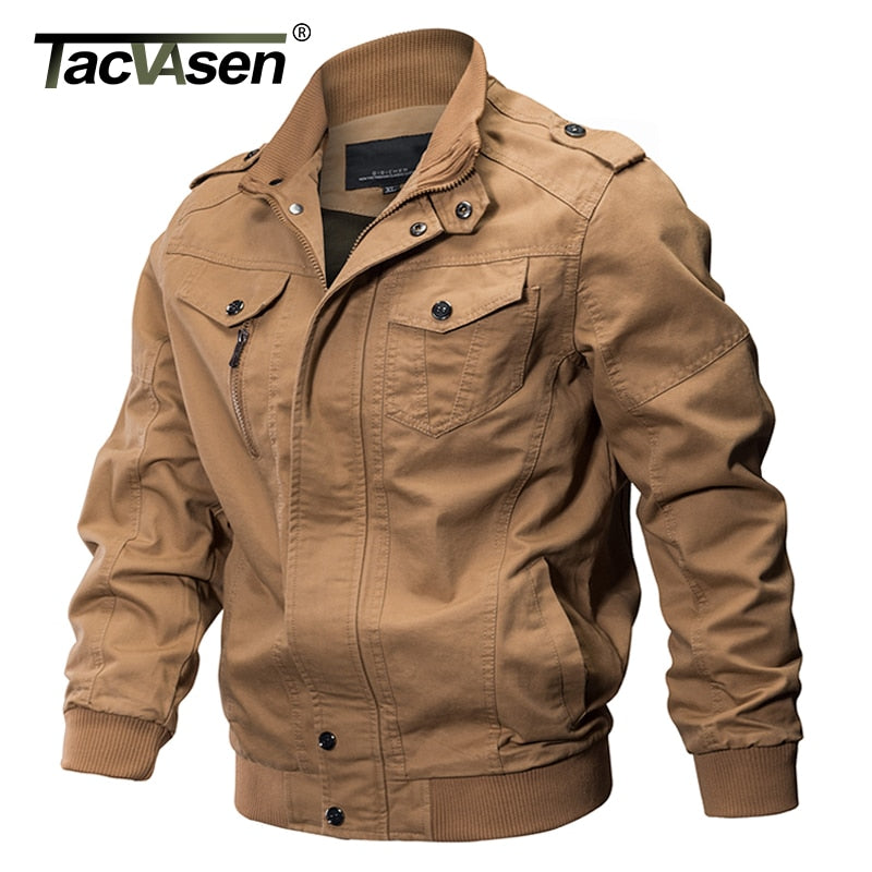 TACVASEN Military Jacket Men Winter Cotton Jacket Coat Army Men's Pilot Jacket Air Force Autumn Casual Cargo Jaqueta TD-QZQQ-009