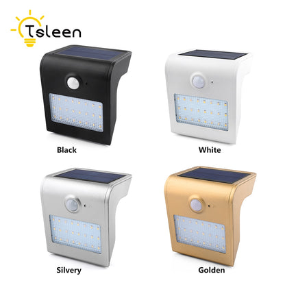 TSLEEN Waterproof LED Solar Powered PIR Sensor Wall Light Patio Garden Lamps 24 46 Leds Lamp Luminaria Solar With 18650 Battery