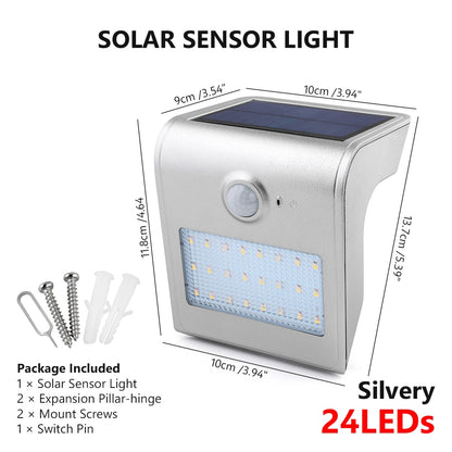 TSLEEN Waterproof LED Solar Powered PIR Sensor Wall Light Patio Garden Lamps 24 46 Leds Lamp Luminaria Solar With 18650 Battery