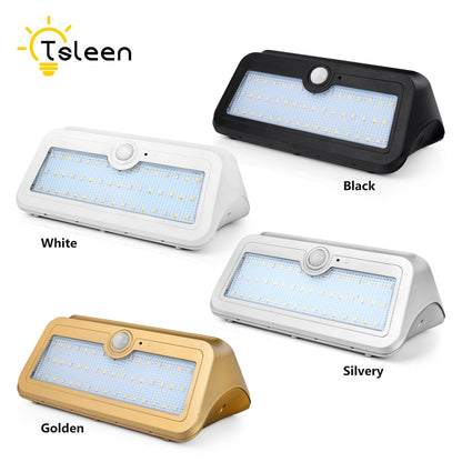 TSLEEN Waterproof LED Solar Powered PIR Sensor Wall Light Patio Garden Lamps 24 46 Leds Lamp Luminaria Solar With 18650 Battery