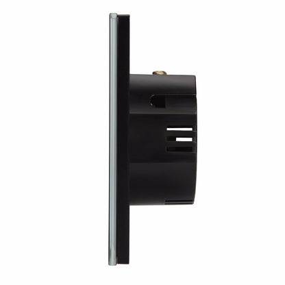 TUCLIX EU/UK Standard Touch Switch 2 Gang 1 Way Wall Light Touch Switch-Crystal Glass Switch Panel lace