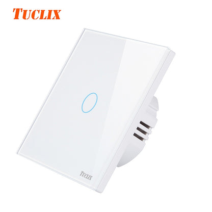 TUCLIX Touch Switch 1 Gang 1 Way,Wall Light Touch Screen Switch,Crystal Glass Switch Panel,Can not be remotely controlled