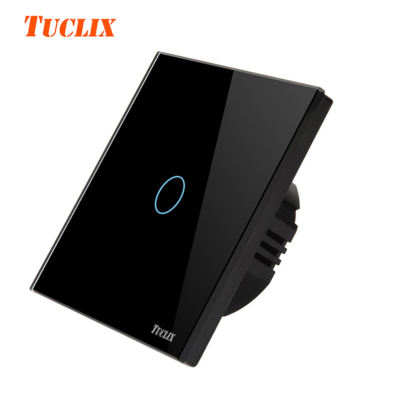 TUCLIX Touch Switch 1 Gang 1 Way,Wall Light Touch Screen Switch,Crystal Glass Switch Panel,Can not be remotely controlled