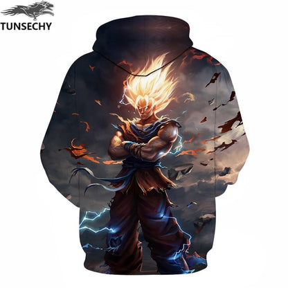 TUNSECHY Anime Hoodies Dragon Ball Z Pocket Hooded Sweatshirts Goku 3D Digital printing Men Women Long Sleeve New Hoodie 1