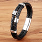 TYO 15 Style Choose Genuine Leather Cool Black Gold Creative Design Stainless Steel Magnetic Buckle Charm Men Leather Bracelet