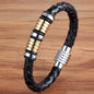 TYO 15 Style Choose Genuine Leather Cool Black Gold Creative Design Stainless Steel Magnetic Buckle Charm Men Leather Bracelet