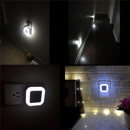 Tanbaby EU Plug-in LED Night Light Lamp with Dusk to Dawn Sensor White Wall Lighting for Lighting for Bathroom Bedroom Hallway