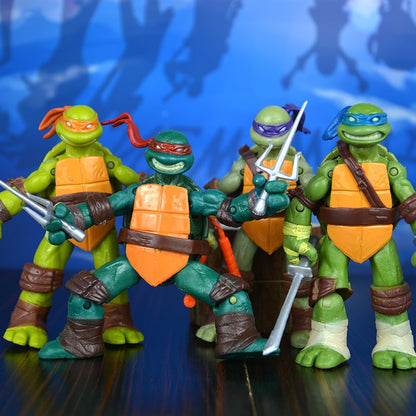 Teenage Mutant 4pcs Donatello Raffaello Leonardo Da Vinci Nickelodeon Toy Anime Action Figure Collectible Model Toy