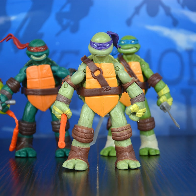 Teenage Mutant 4pcs Donatello Raffaello Leonardo Da Vinci Nickelodeon Toy Anime Action Figure Collectible Model Toy