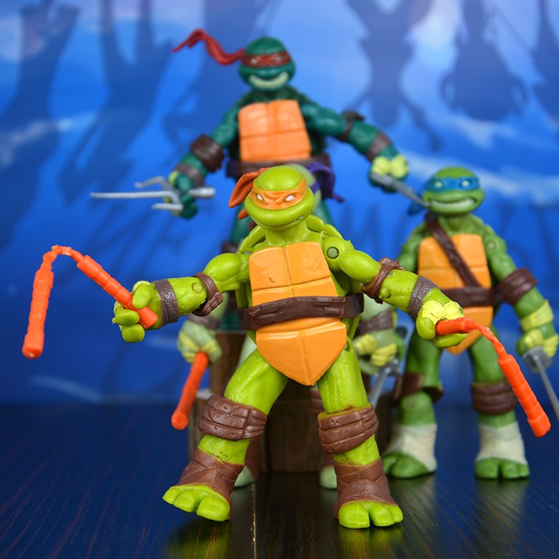 Teenage Mutant 4pcs Donatello Raffaello Leonardo Da Vinci Nickelodeon Toy Anime Action Figure Collectible Model Toy