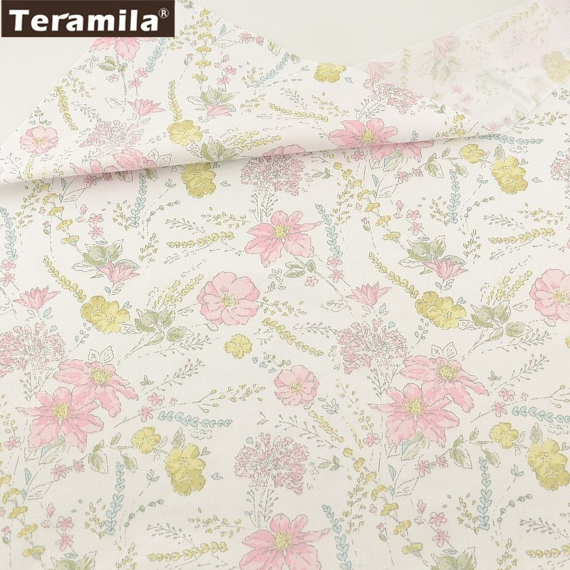 Teramila Cotton Fabric 25 Designs Pink Series Quilting Charm Packs Fat Quarter Meter DIY For Bedding Clothing Dress Home Textile