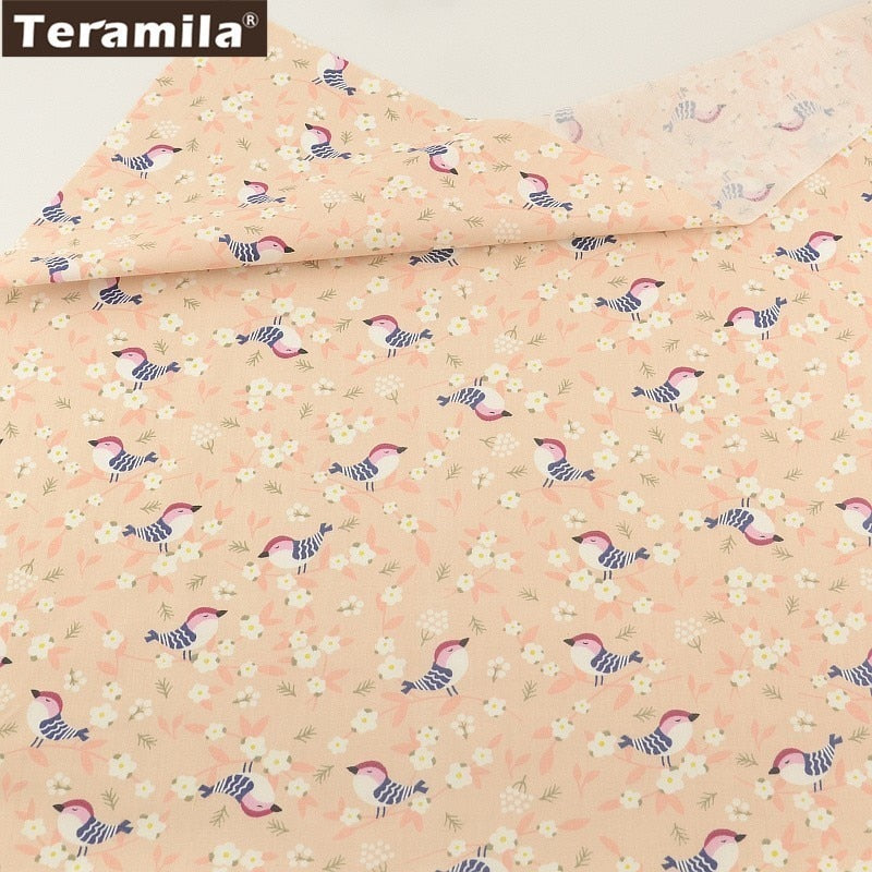 Teramila Cotton Fabric 25 Designs Pink Series Quilting Charm Packs Fat Quarter Meter DIY For Bedding Clothing Dress Home Textile