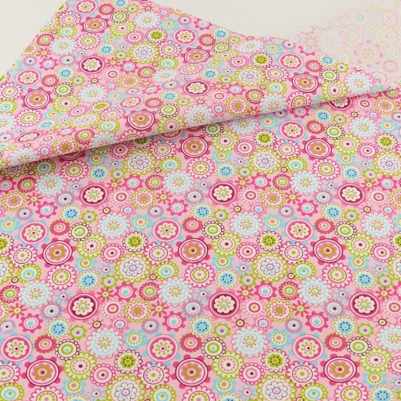 Teramila Cotton Fabric 25 Designs Pink Series Quilting Charm Packs Fat Quarter Meter DIY For Bedding Clothing Dress Home Textile