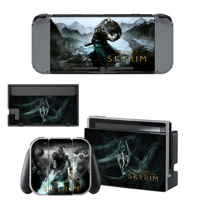 The Elder Scrolls V Skyrim Decal Vinyl Skin Sticker for Nintendo Switch NS Console + Controller + Stand Holder Protective Film