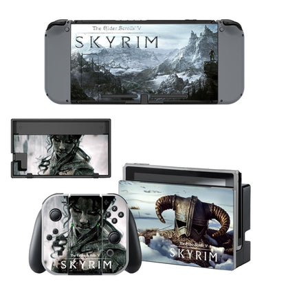 The Elder Scrolls V Skyrim Decal Vinyl Skin Sticker for Nintendo Switch NS Console + Controller + Stand Holder Protective Film