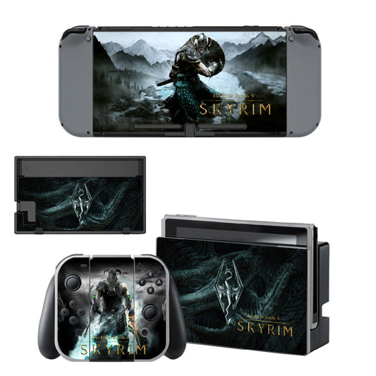 The Elder Scrolls V: Skyrim Vinyl Skin Decal Sticker Wrap for Nintendo Switch Console Joy-Con Dock Skins