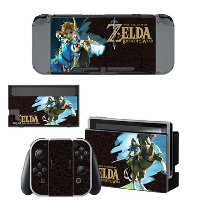 The Legend of Zelda Decal Vinyl Skin Protector Sticker for Nintendo Switch NS Console +Controller + Stand Holder Protective Film