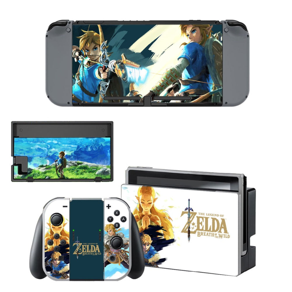 The Legend of Zelda Decal Vinyl Skin Sticker for Nintendo Switch NS Console+Controller+Stand Holder Protective Film