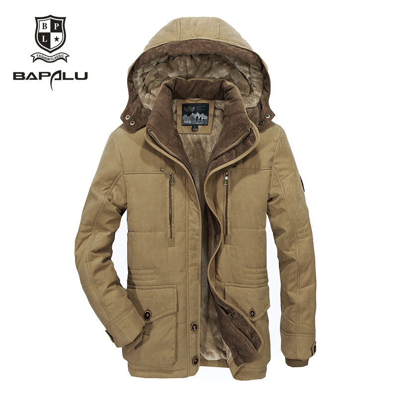 The new winter jacket Middle age Men Plus thjck warm coat jacket men's casual hooded coat jacket size 4XL 5XL 6XL